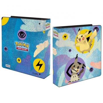 Pikachu & Mimikyu 2 colių segtuvas Pokémon kortelėms su 3 žiedais Ultra Pro